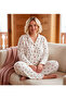 Women's Suede Fabric Front Buttoned Long Sleeve Pajama Set - 2