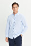Men's Light Blue Slim Fit Slim Fit Button-Down Collar Cotton Shirt - 4