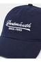 Navy Blue Slogan Embroidered Baseball Cap - 3