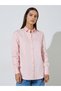 Pink Solid Longlined Long Sleeves Oversized Shirt - 3