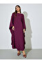 Purple Solid Batwing Sleeves Maxi Kaftan Dress - 3