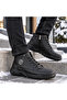Men's Black Faux Leather Boots |   Winter Outdoor Boots |   Rubber Laced Side Zipper Casual Boots - 5