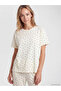 Alita City with a Difference, Lcw Dream Ecru Combed Cotton Polka Dot Short Sleeve Women's Pajama Set - 2