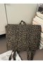 Leopard Pattern Canvas Backpack - 3