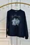 Sweatshirt with Chain Embroidery on the Front - 6