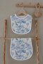 Muslin Apron and Shoulder Cloth - Blue Toile De Jouy