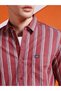 Men Slim Striped Cutaway Collar Casual Shirt - 7