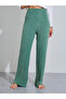 Green Ribbed Heart Print Boat Neck Top and Solid Pants Pyjama Set - 4