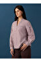 Brown Striped Long Sleeve Blouse for Women - 8