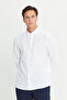 Men's White Slim Fit Slim Fit Button Collar Cotton Shirt - 4