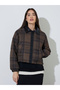 Brown Checked Regular Fit Padded Jacket - 3