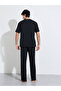 Black Slogan Print T-Shirt and Straight Leg Pants Pyjama Set - 5