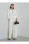 Off White Embroidered Shirt and Straight Leg Trousers Set - 5
