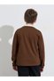 Brown Graphic Print Long Sleeves Contrast Collar Polo T-Shirt - 4