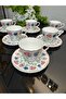 Reneta Porcelain Coffee Cup Set for 6 People - 100 ml - 4