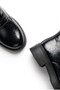 Women's Black Patent Leather Lace-Up and Zippered Boots Yoru - 6