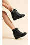 Women's Leather Look Belt Detailed Wedge Heeled Casual Ankle Boots - 2