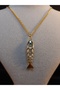 Gold Color Metal Necklace with Fish Figure - 2
