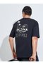Black Graphic Print Crew Neck Oversized T-Shirt