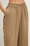 Elastic Waist Draped Wide Leg Pants Dark Champagne - 4