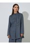 Grey Striped Longlined Top and Wide Leg Trousers Set - 2