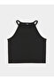 Girls Black Solid Knitted Vest