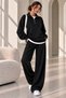 Women's Draped Modal Double Set Long Top Wide Leg Pants Hijab Compatible Zg3535 - 2