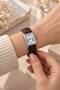 Blanco Women's Wristwatch Brown Dial Silver Color Rectangular Case Brown Leather Band Roman Numeral Minimal Vintage Stylish Analog Watch 2026 - 7