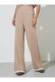 Wide Leg Casual Knit Pants with Contrast Trim