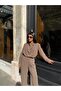 Women's Mink Draped Blouse and Pants Two-Piece Set - 6
