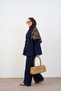 Women's Button Detail Trouser Suit Navy Blue - 8