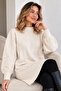Knitwear Sweater with Pearl Detail on Sleeves K6042 Ecru - 2