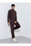 Brown Solid Zip-Up Jacket and Track Pants Active Set - 3