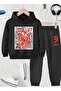 Harry Kane Printed Boys' Tracksuit, 3-Yarn Shardooned Fabric