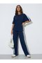Dark Blue Side Webbing T-Shirt and Wide Leg Joggers Co-Ords - 3