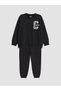 Özmarka New Season Black Printed Girls' Tracksuit Set