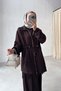 Asymmetrical Cut Triple Set - Brown - 2
