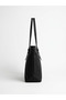 Women's Black Color Suede Shoulder Bag Stylish Design Daily Use Large Size Zippered Tote Bag - 5