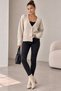 Oversize V-Neck Buttoned Soft Textured Women's Knitwear Cardigan My3535 - 4