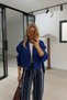 Double-Breasted Collar Belted Saks Jacket