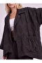 Women's Black Patterned Jacquard Asymmetrical Cut Jacket - 6