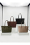 Women's Khaki Color Wrinkled Leather Shoulder Bag Stylish Design Daily Use Large Size Zippered Tote Bag - 6