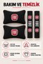 Fiat Embroidered Fleece Car Seat Neck Pillow and Seat Belt Pad Cover 4 Piece Set Black - 7