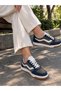 Smoked Navy Blue Unisex Daily Sneaker Sports Shoes Thick Sole Lace-Up Suede Detailed Comfortable Stylish Shoes 2608