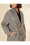 Women Grey Textured Long Coat - 3