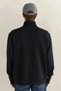 Men's Black Relaxed Fit Half Zipper Sweatshirt - 3