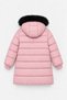 Girl's Fur Detailed Hooded Long Winter Puffer Coat - Pink - 4