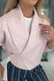 Double-Breasted Collar Belted Powder Jacket - 2