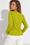 Women's Oil Green Crew Neck Long Sleeve Cotton Bodysuit - 5