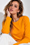 Women's Orange Crew Neck Long Sleeve Cotton Bodysuit - 2
